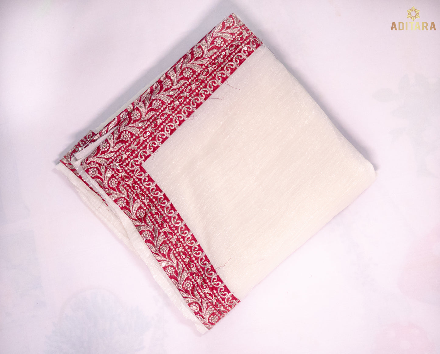 Crunchy Snow White - A Reception Look Saree