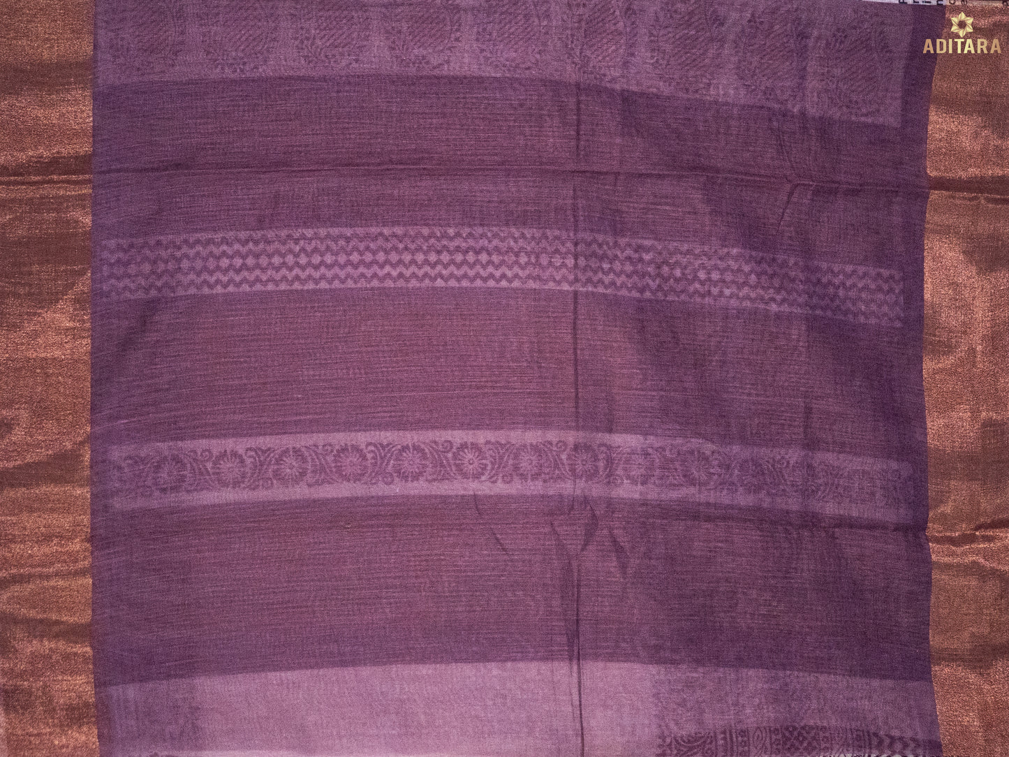 Linen Cotton Pink Saree - White