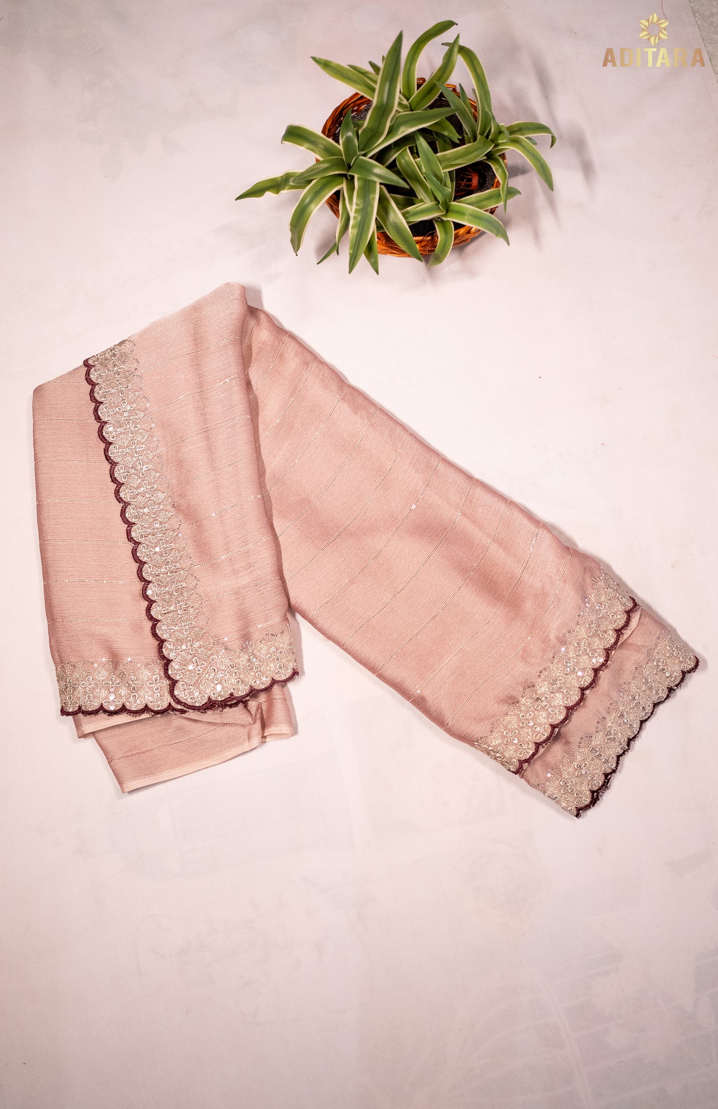 Soft Chiffon Saree Pastel Brown
