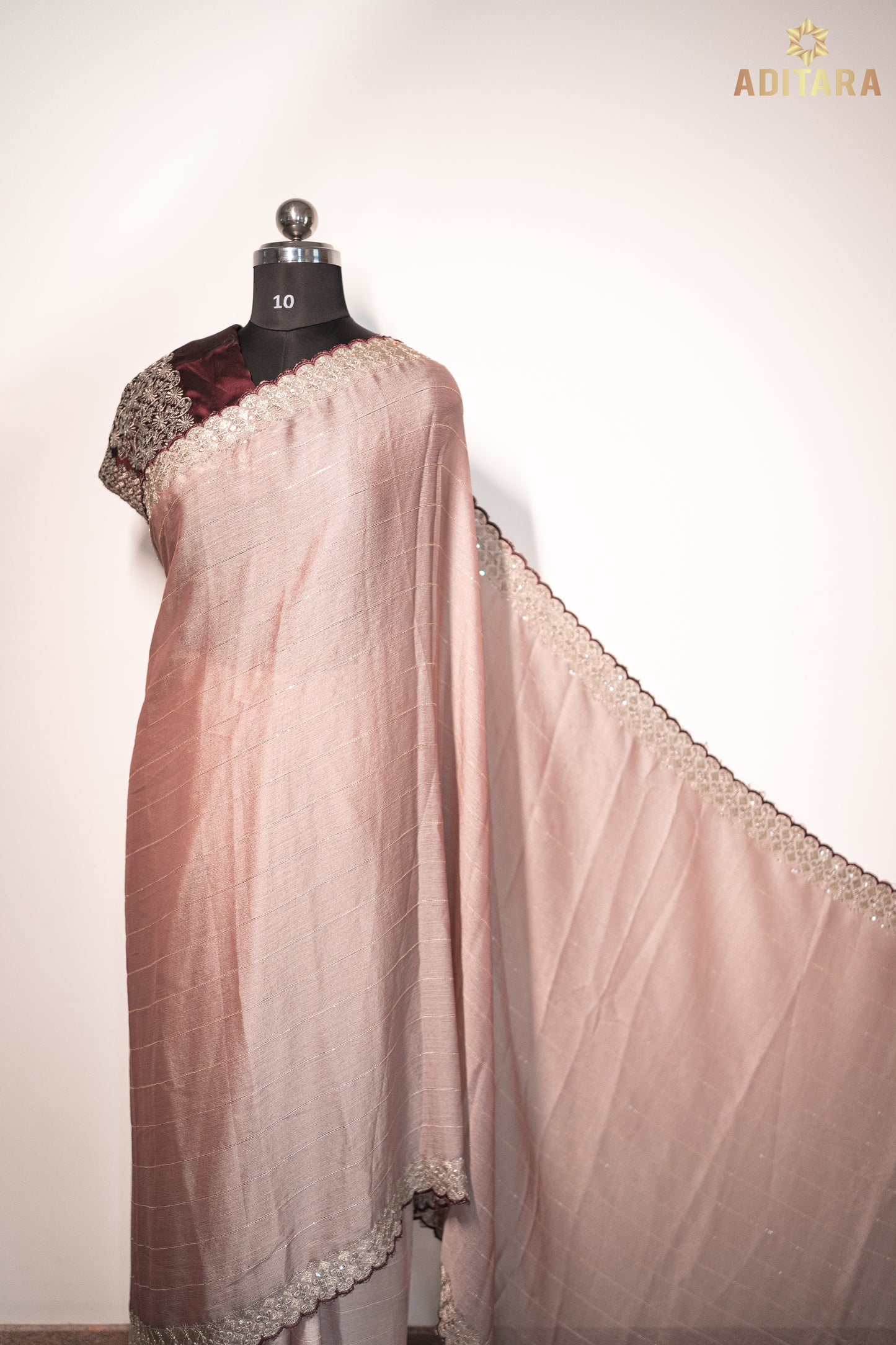 Soft Chiffon Saree Pastel Brown
