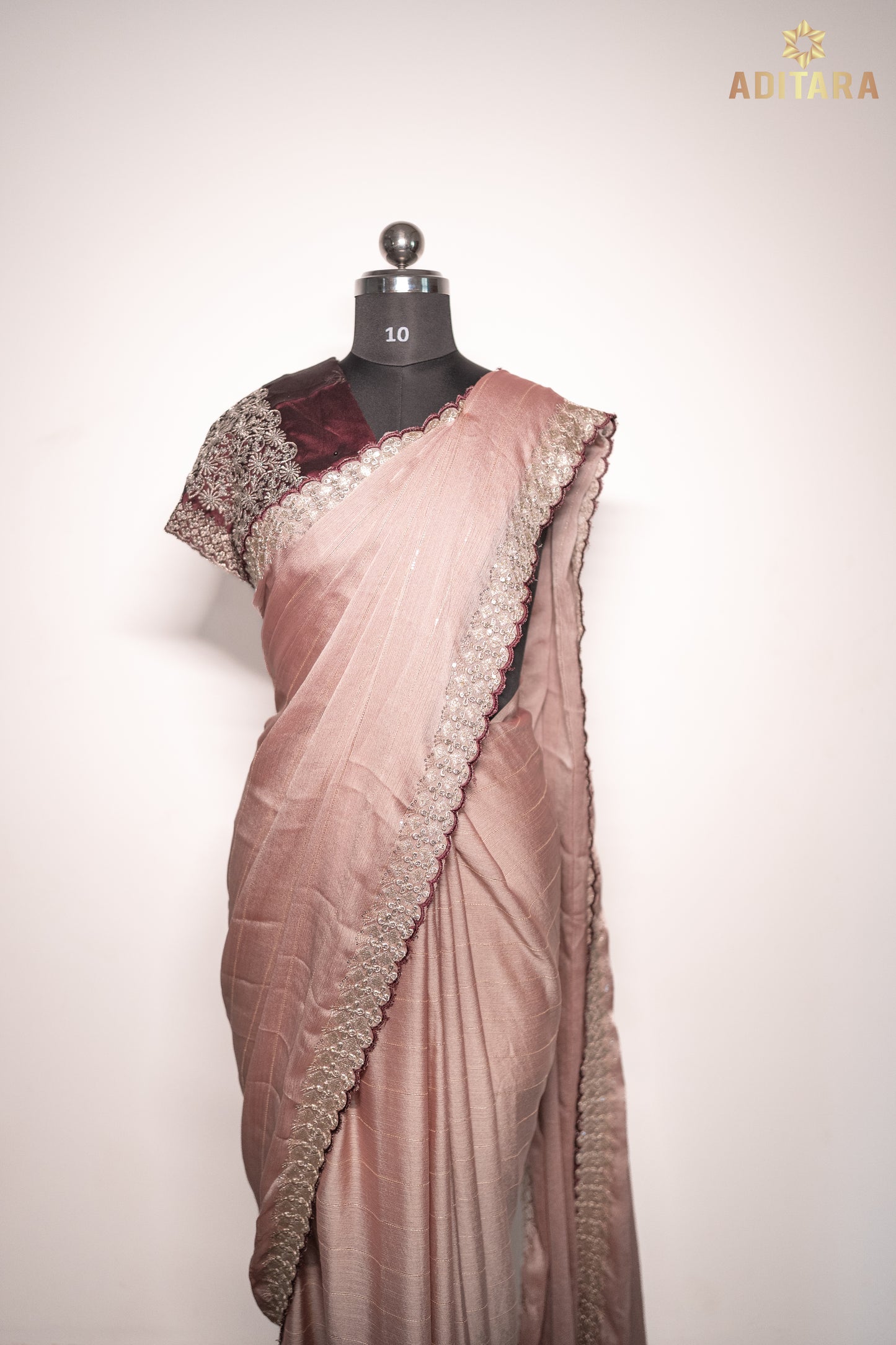 Soft Chiffon Saree Pastel Brown