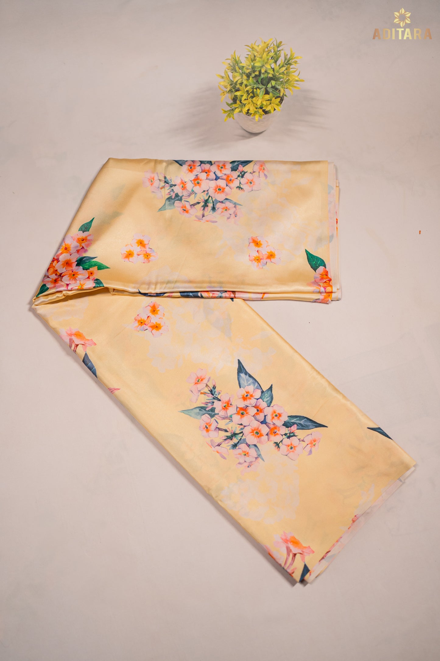 Vaibhava – Satin Silk Saree in Yellow