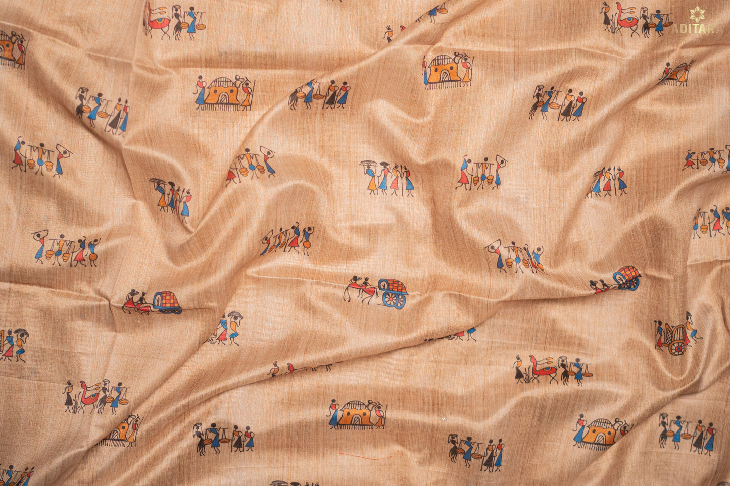 Kalamkari – Semi Tussar Saree in Beige
