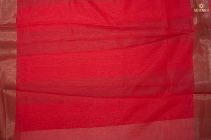 Linen Cotton Saree Peach