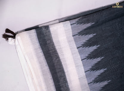 Linen Cotton Saree Black