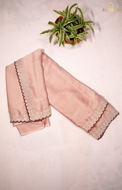 Soft Chiffon Saree Pastel Brown