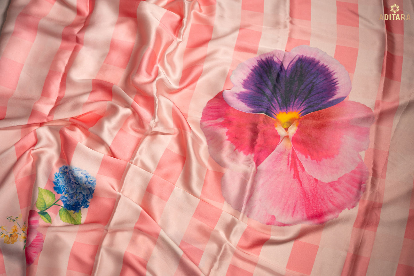 Rangoli – Satin Silk Saree in Pink and Sandal