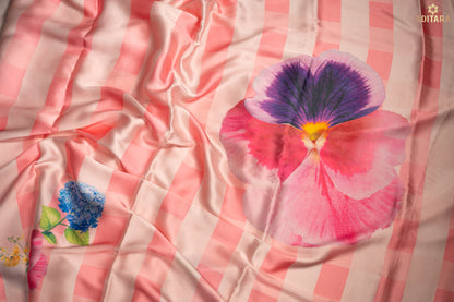 Rangoli – Satin Silk Saree in Pink and Sandal