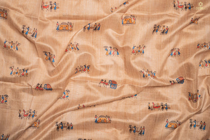 Kalamkari – Semi Tussar Saree in Beige